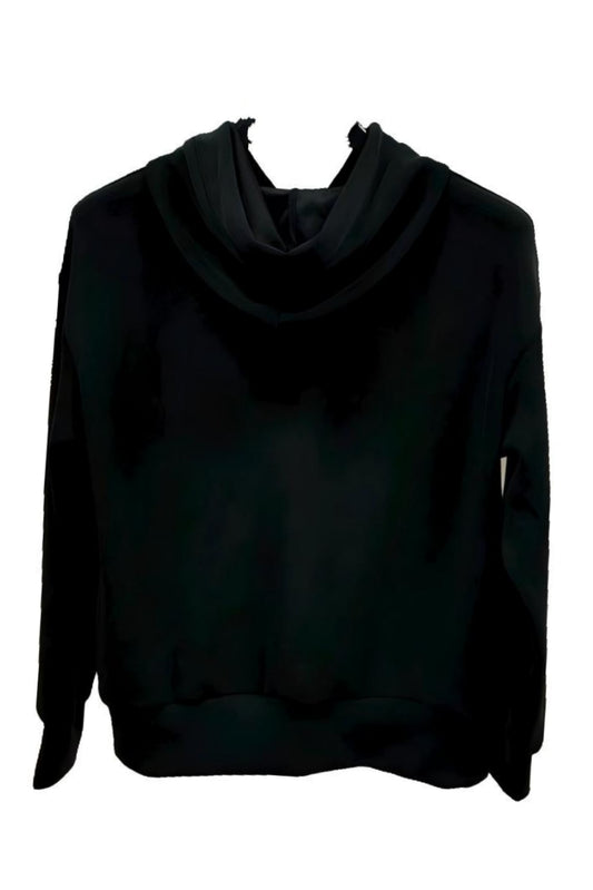 Black Sportswear Long Sleeves Hoodie
