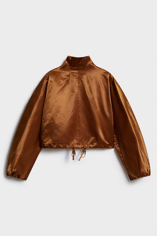 Bronze Drawstring Cotton-blend Blazer
