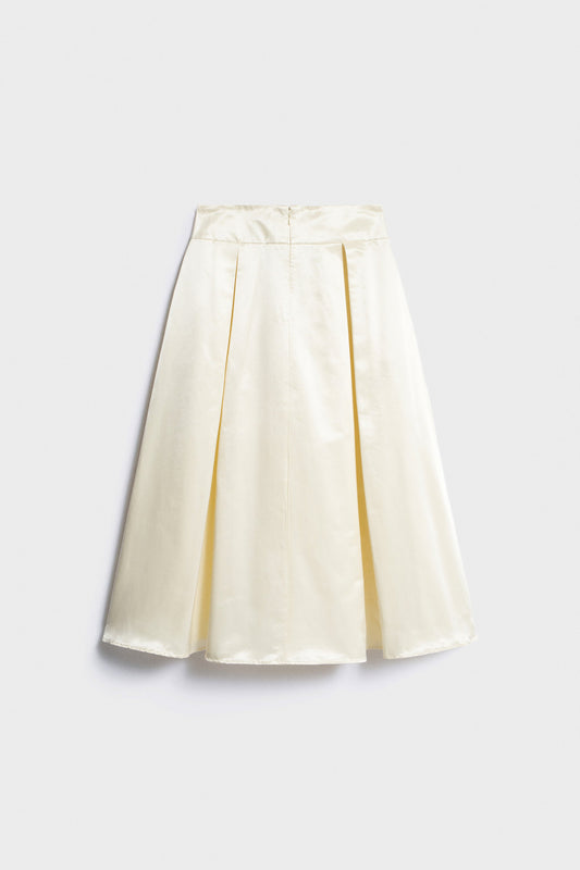 Ivory Flared Midi Skirt