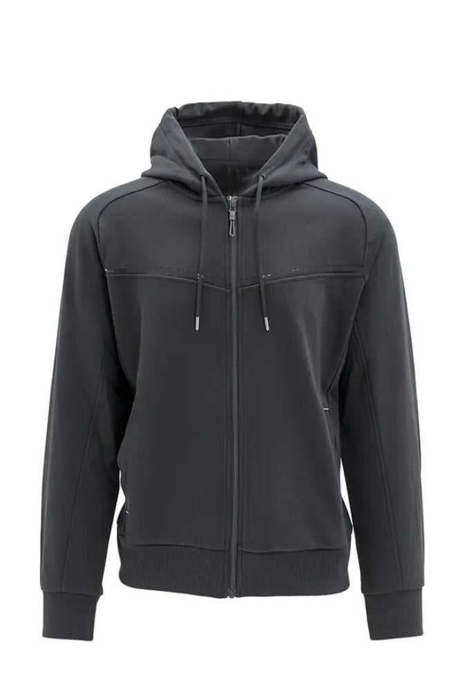 Black Hooded Zip-up Jacket
