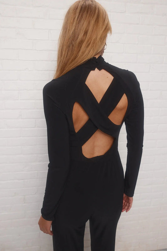 Black High-neck Jumpsuit