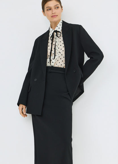 White Polka Dot Print Blouse