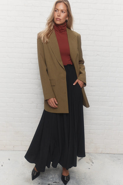 Reddish Brown Turtleneck Sweater Top