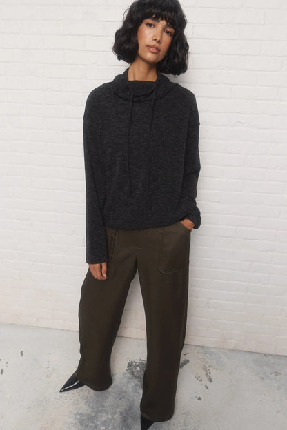 Black Cowl Neck Sweater