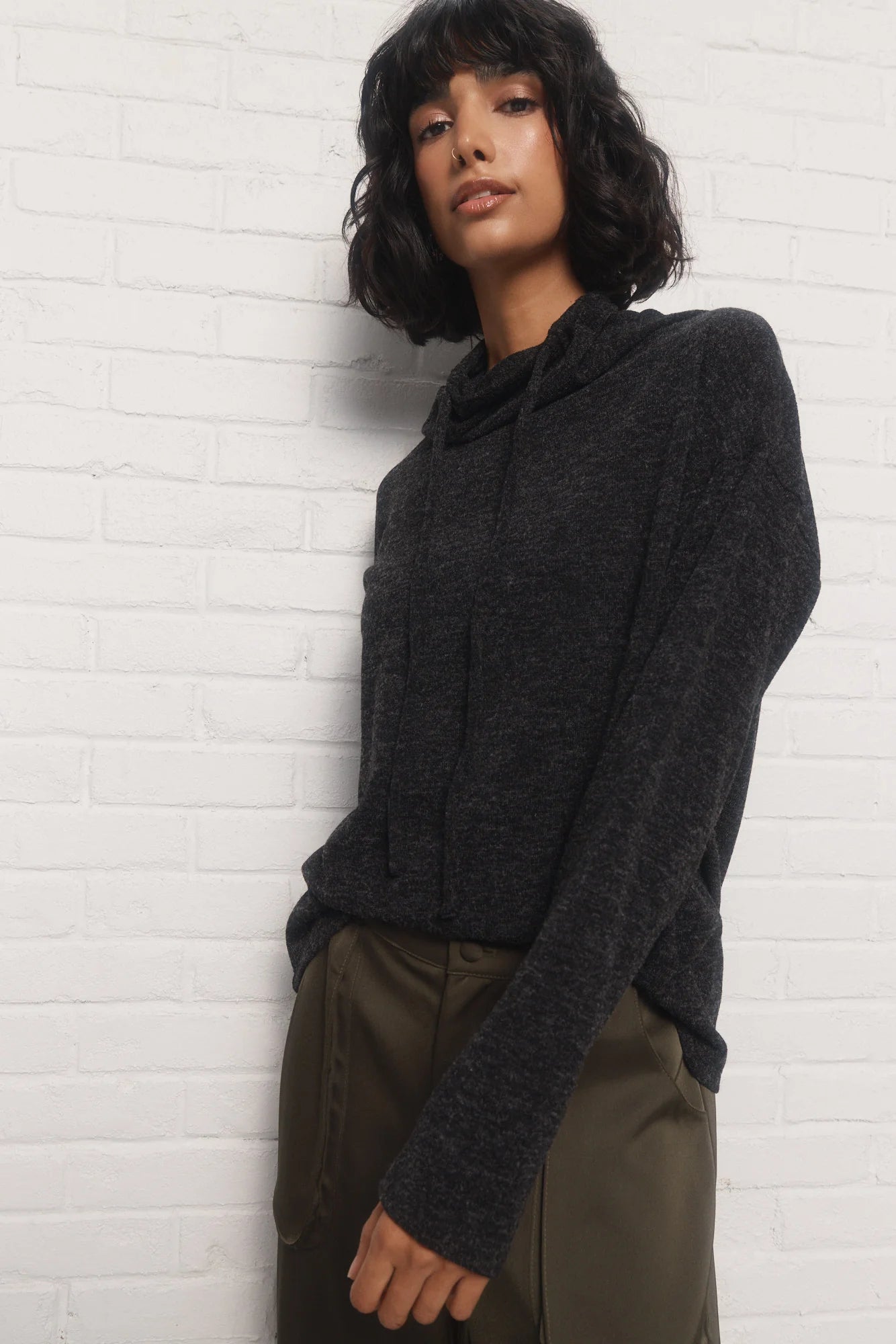 Black Cowl Neck Sweater