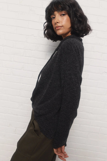 Black Cowl Neck Sweater