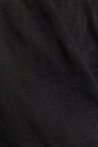 Black Floral Embroidery Body Blouse