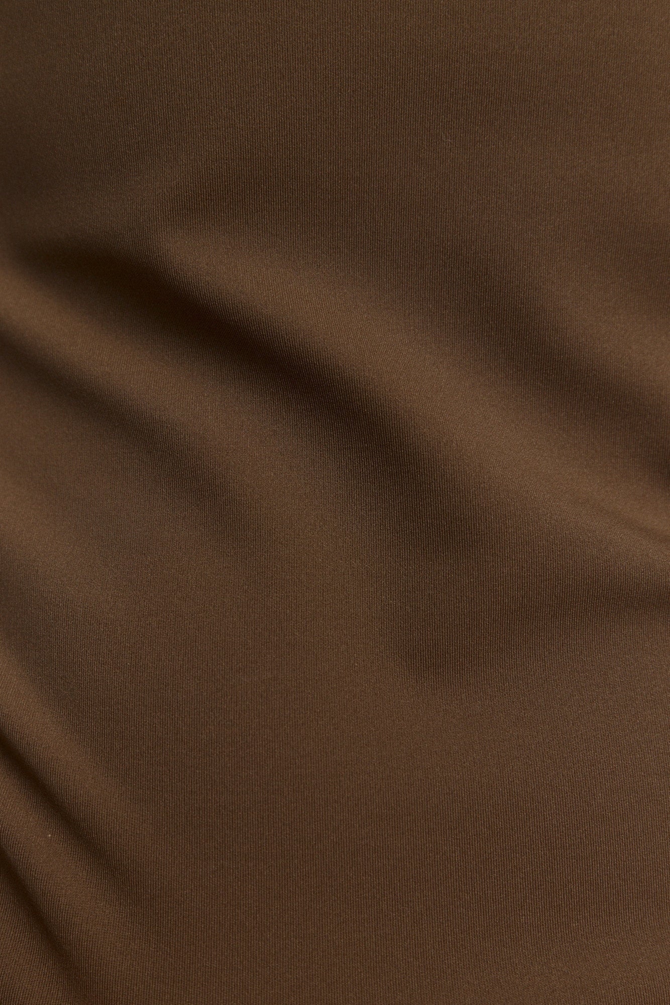 Brown Slim Fit Top with Asymmetrical Neckline