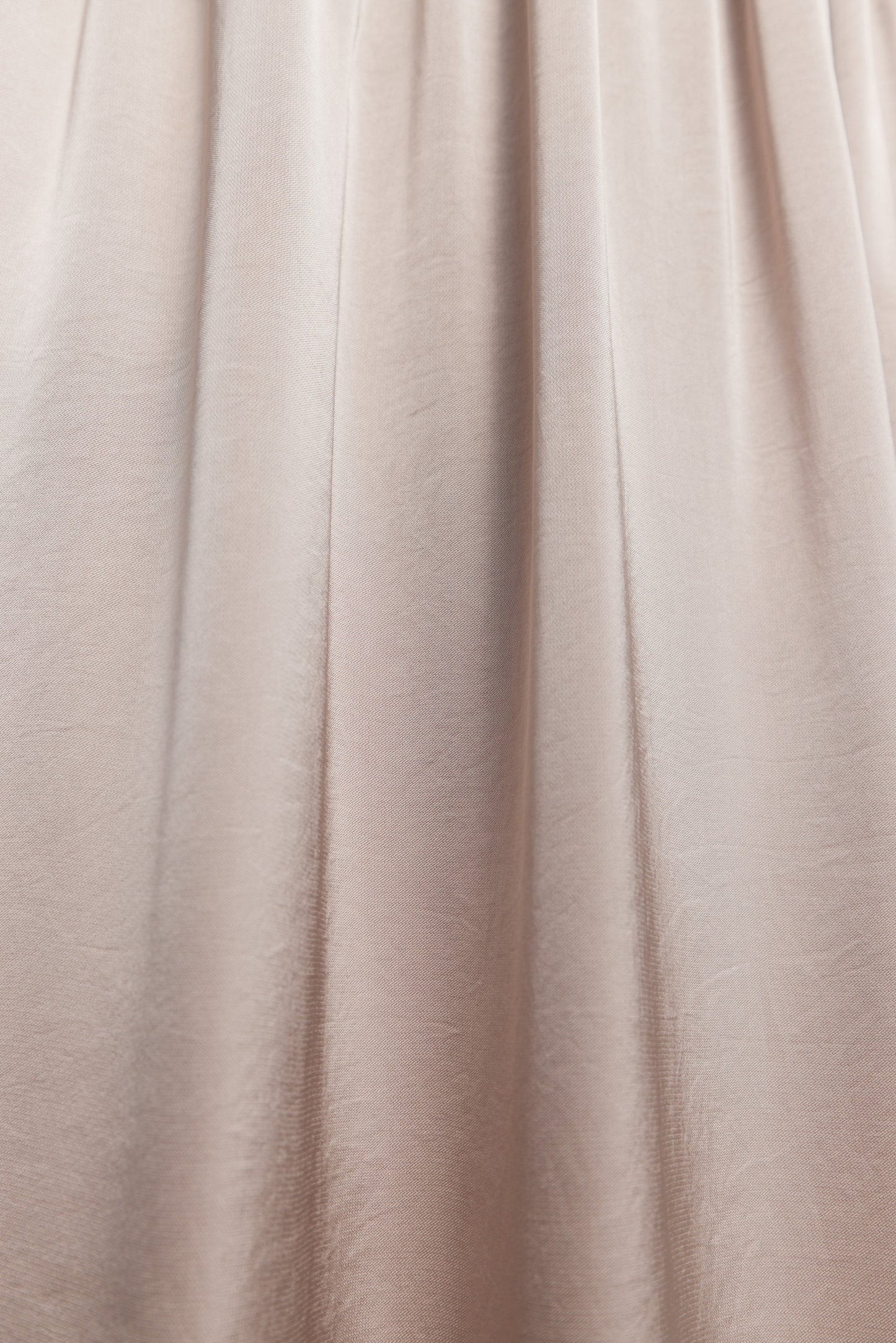 Beige Satin Maxi Skirt with Side Slit