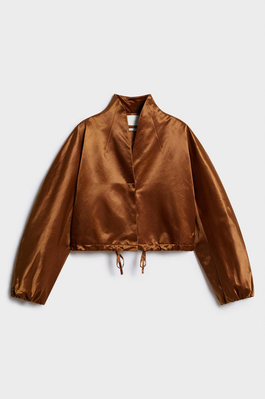 Bronze Drawstring Cotton-blend Blazer