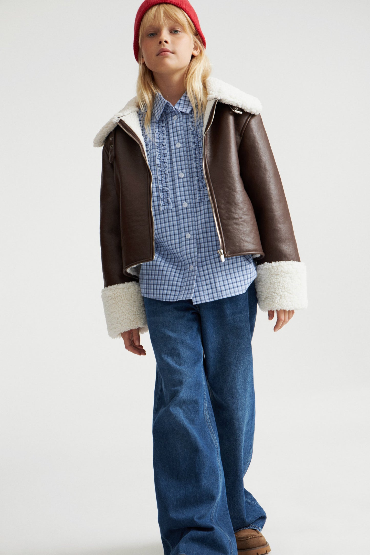 Kids' Blue Ruffled Cotton Shirt