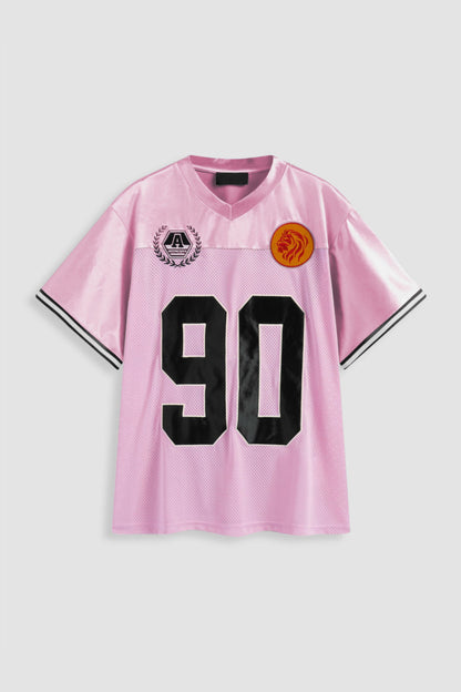 Pink Satin Graphic Oversized Tee