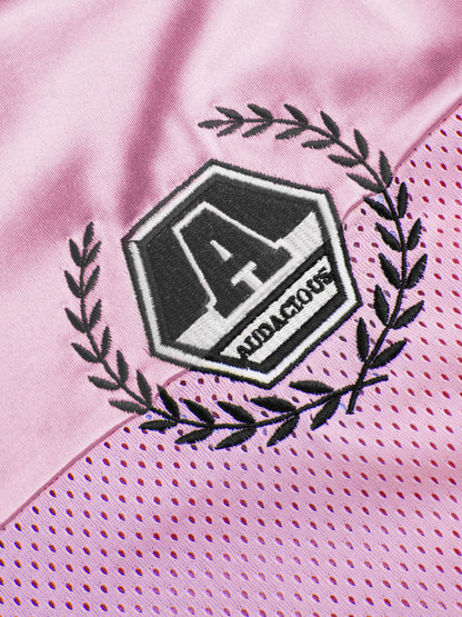 Pink Satin Graphic Oversized Tee