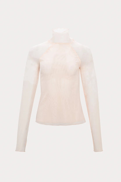 Pink High-collar Mesh Top