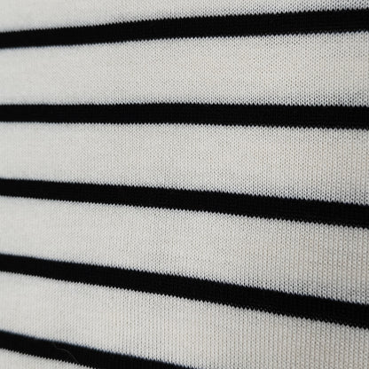 Beige Striped Knit T-Shirt