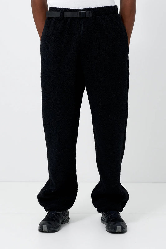 Black Sherpa Fleece Jogger Pants