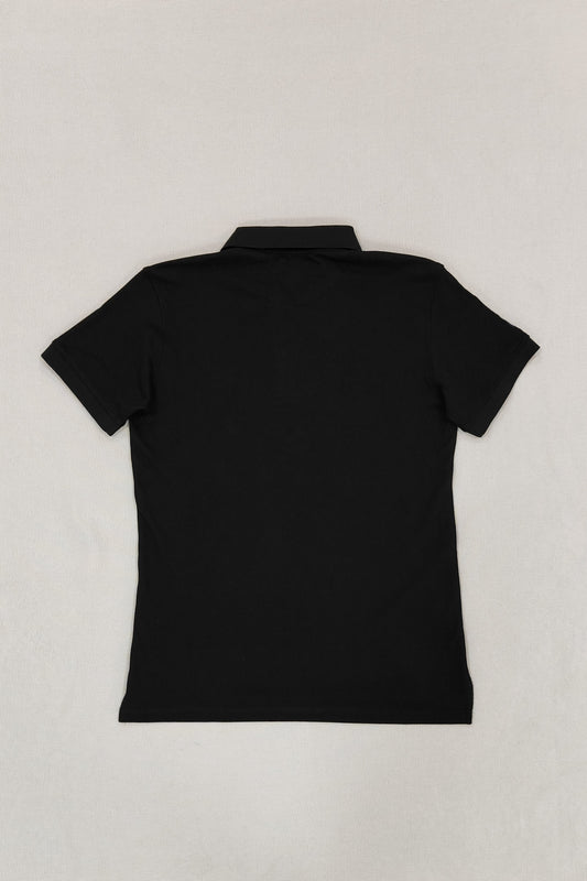 Black Embroidery Solid Polo Shirt