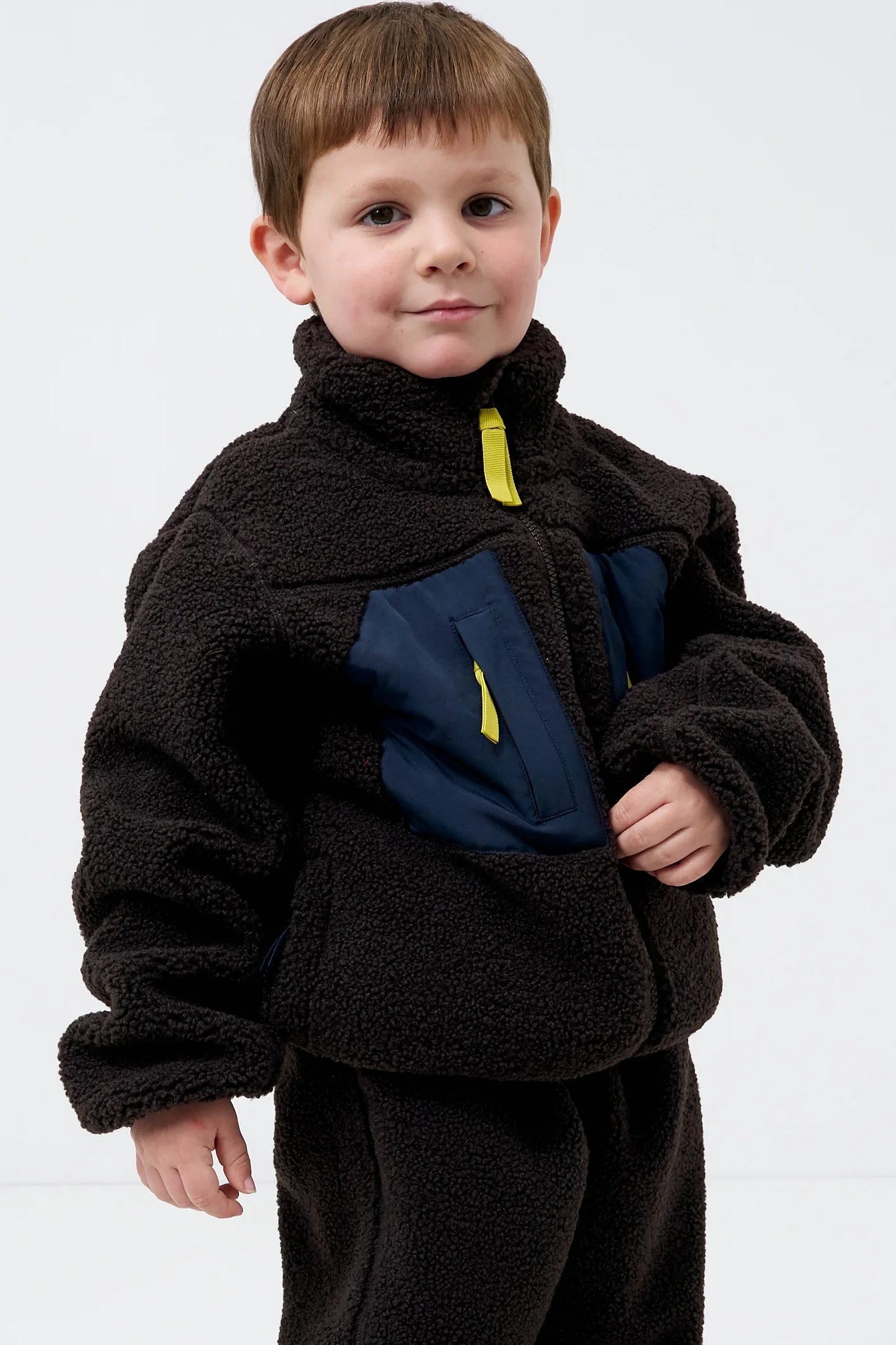 Kids' Brown Sherpa Fleece Jacket