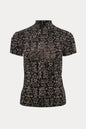 Black and Beige Print T-shirt