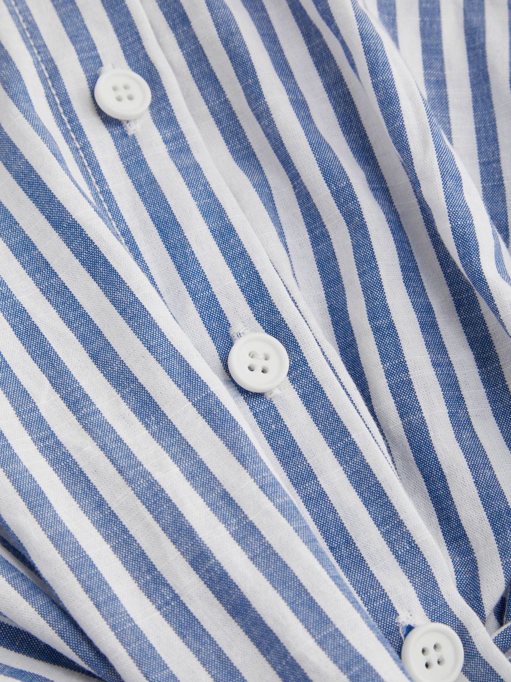 White and Blue Striped Shirt Dress