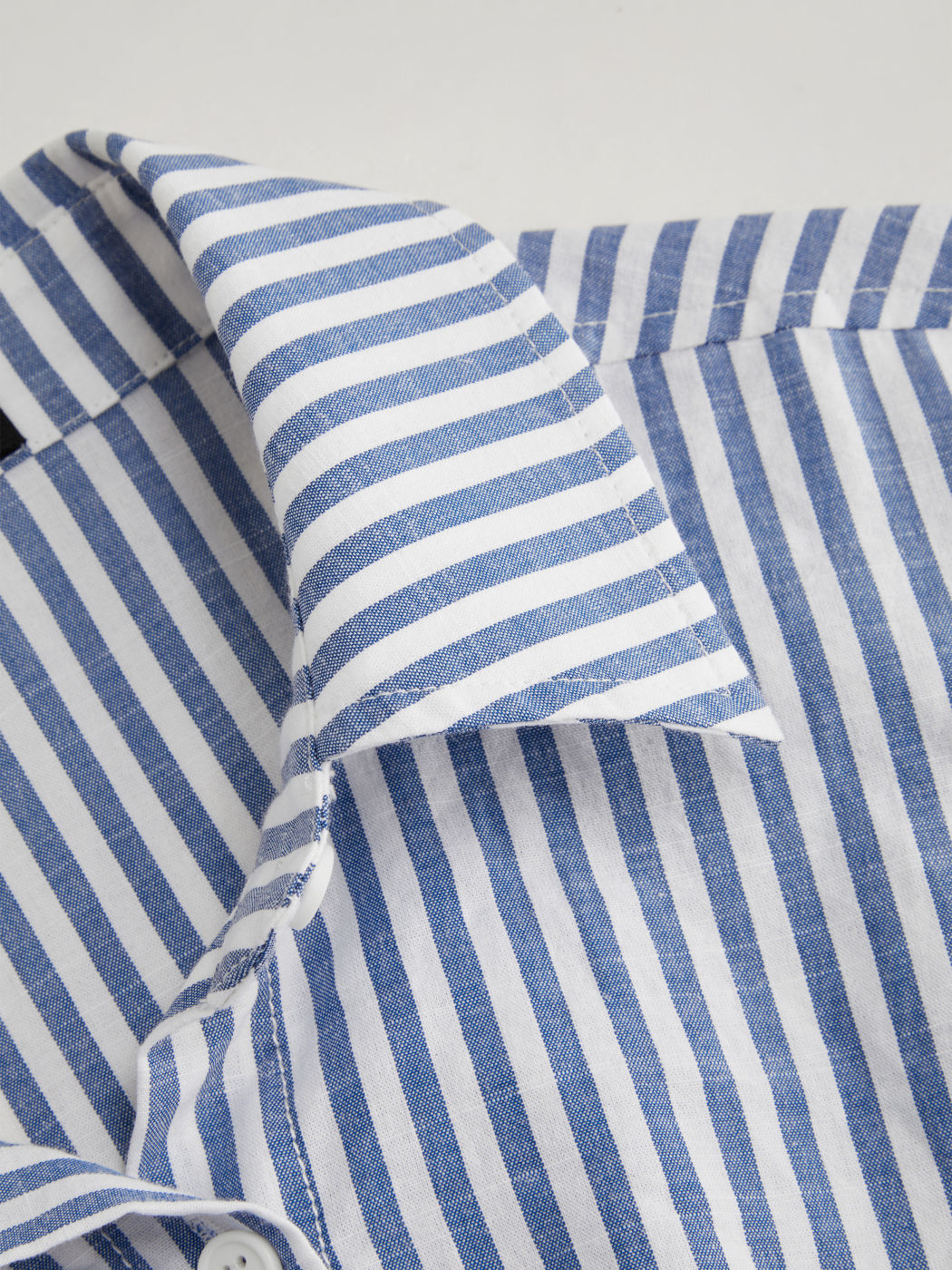 White and Blue Striped Shirt Dress