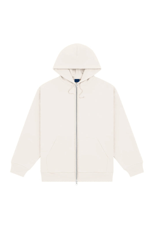 Beige Zip Hoodie