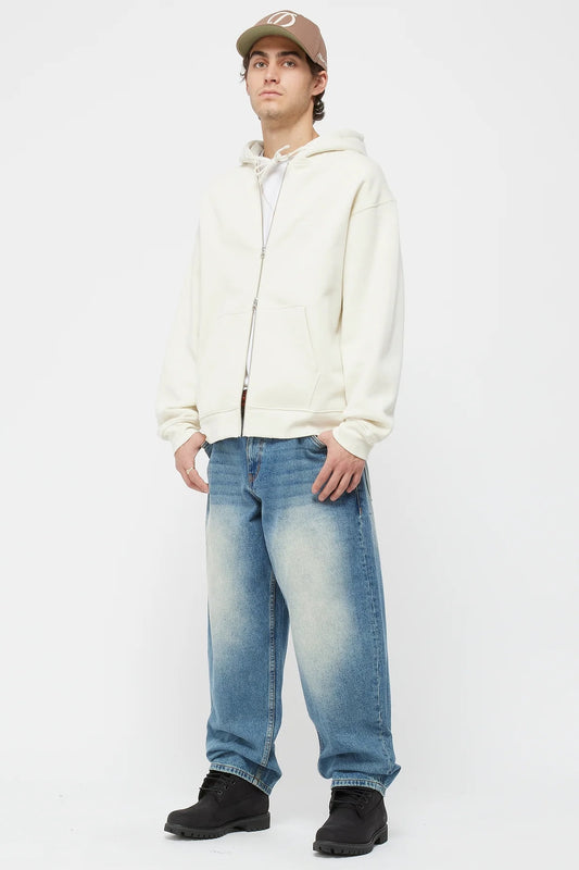 Beige Zip Hoodie