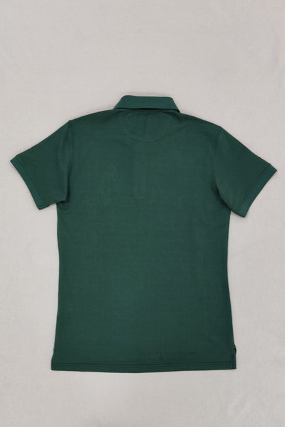 Dark Green Embroidery Solid Polo Shirt