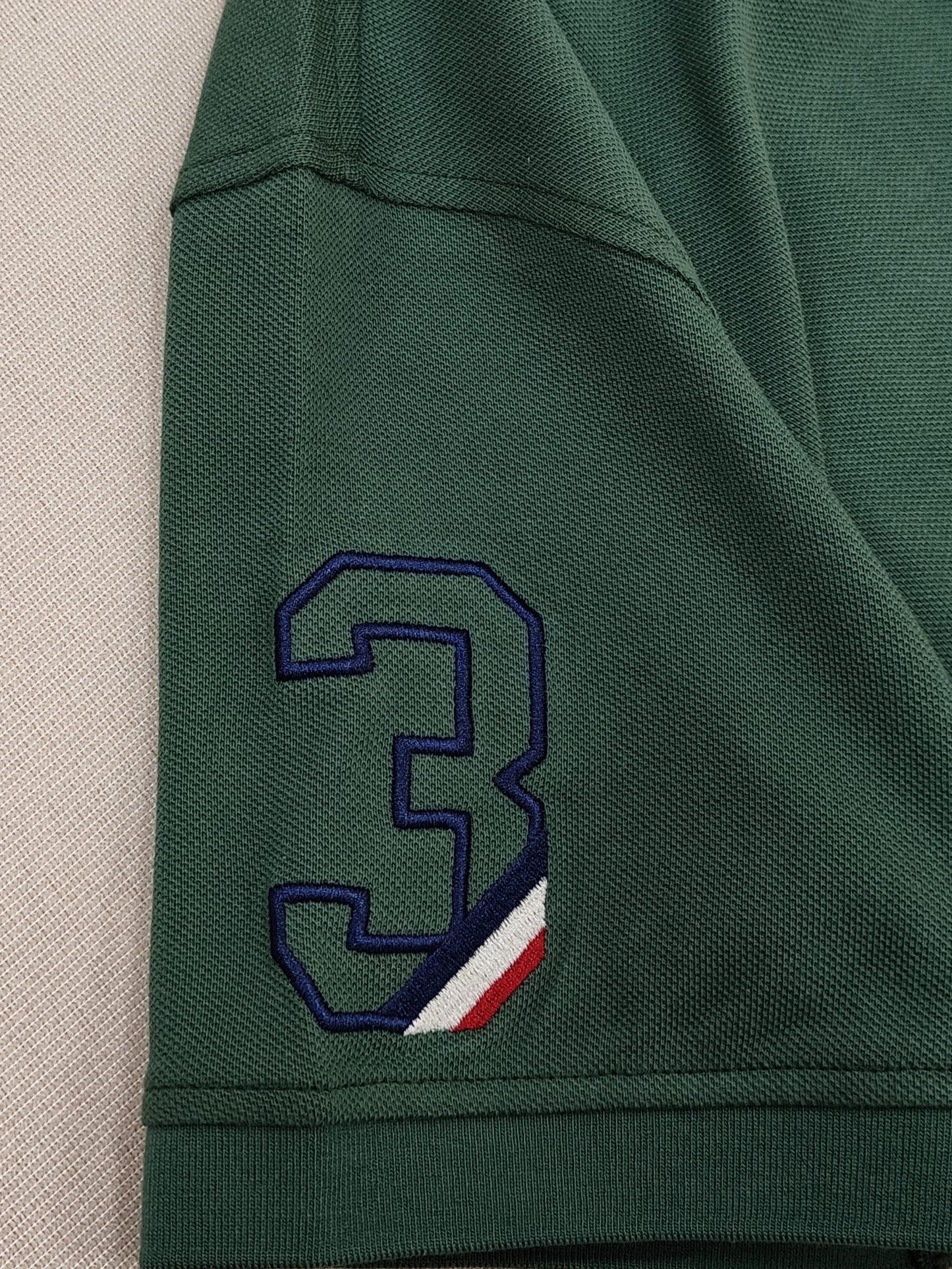 Dark Green Embroidery Solid Polo Shirt