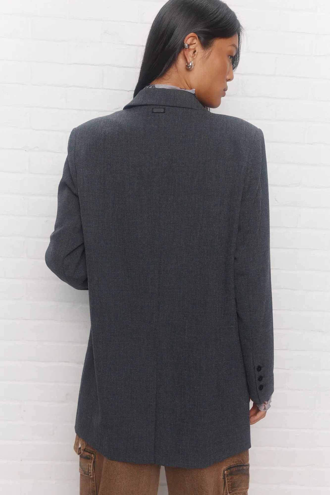 Dark Grey Classic Blazer Jacket