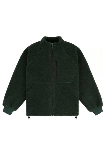 Green Polar Fleece Sherpa Zip Jacket