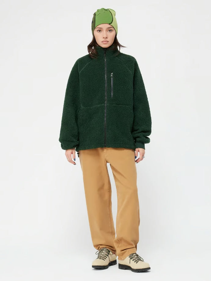 Green Polar Fleece Sherpa Zip Jacket