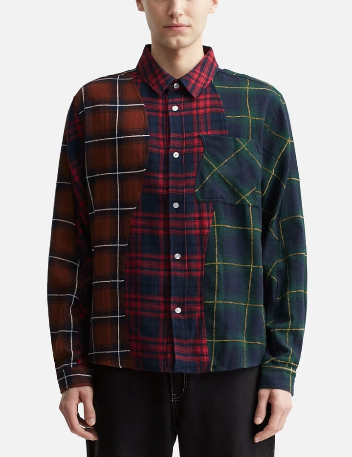 Multicolor Triple Plaid Shirt