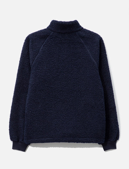 Navy Polar Fleece Sherpa Zip Jacket