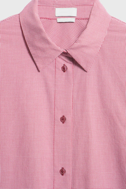 Red Plaid Shirt with Detachable Feather