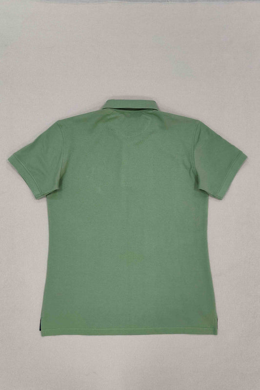 Green Embroidery Solid Polo Shirt