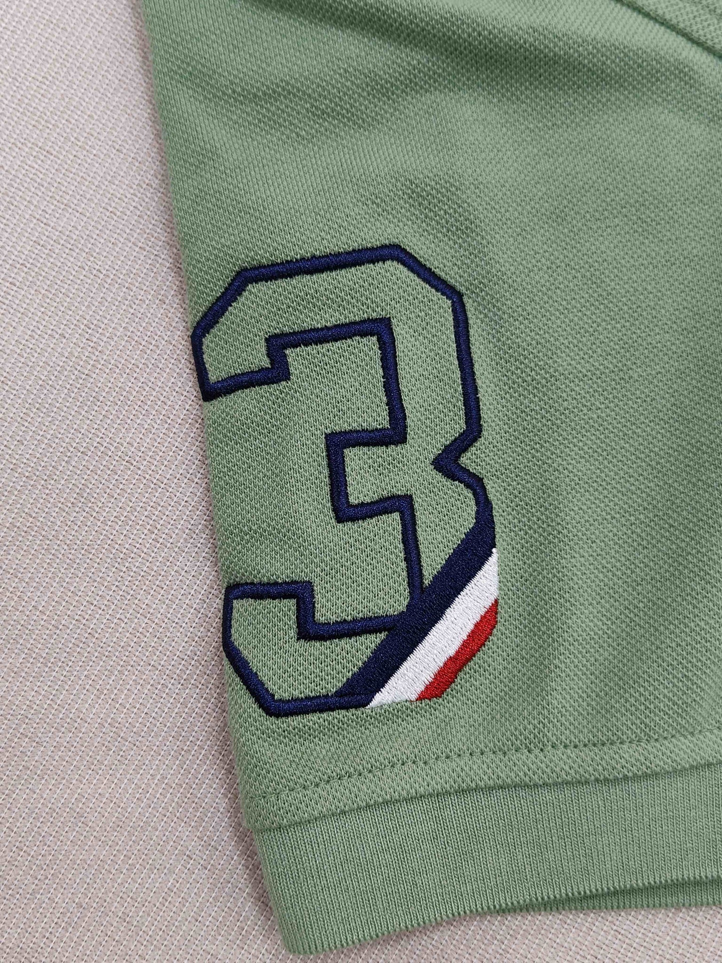 Green Embroidery Solid Polo Shirt