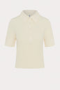 Cream Ribbed Knit Polo