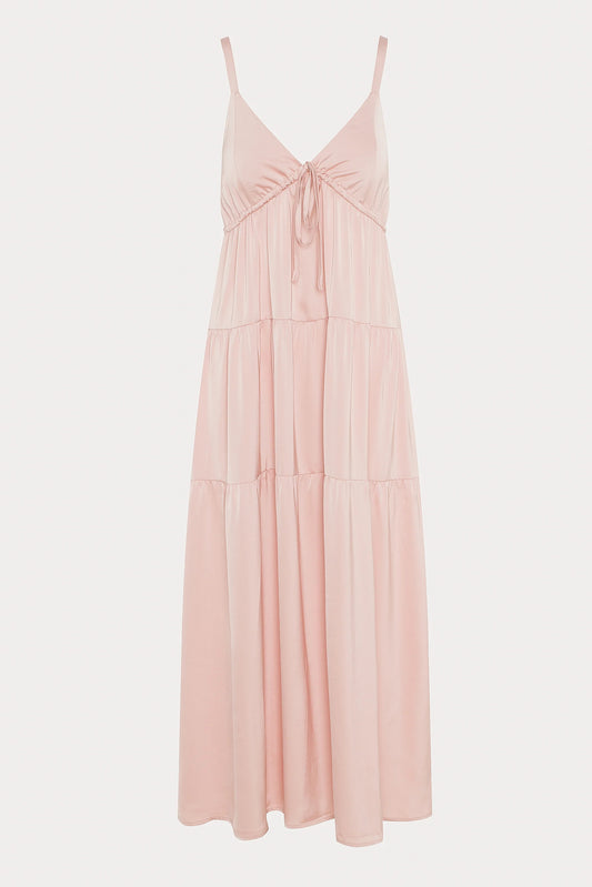 Pink Satin Dress with Adjustable Straps