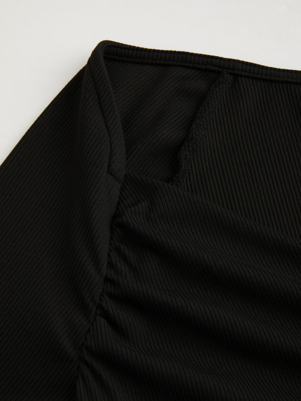 Black V Neck Short Sleeve Top