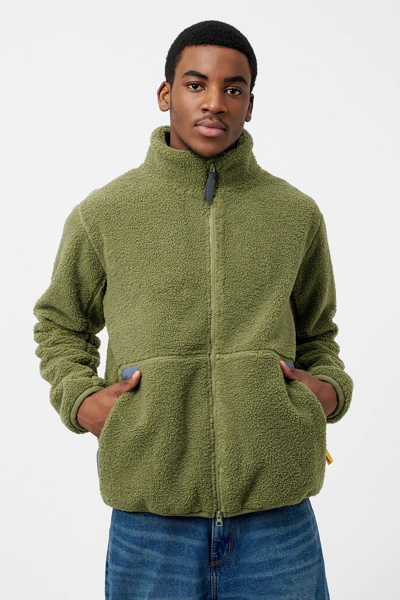 Green Sherpa Fleece Jacket