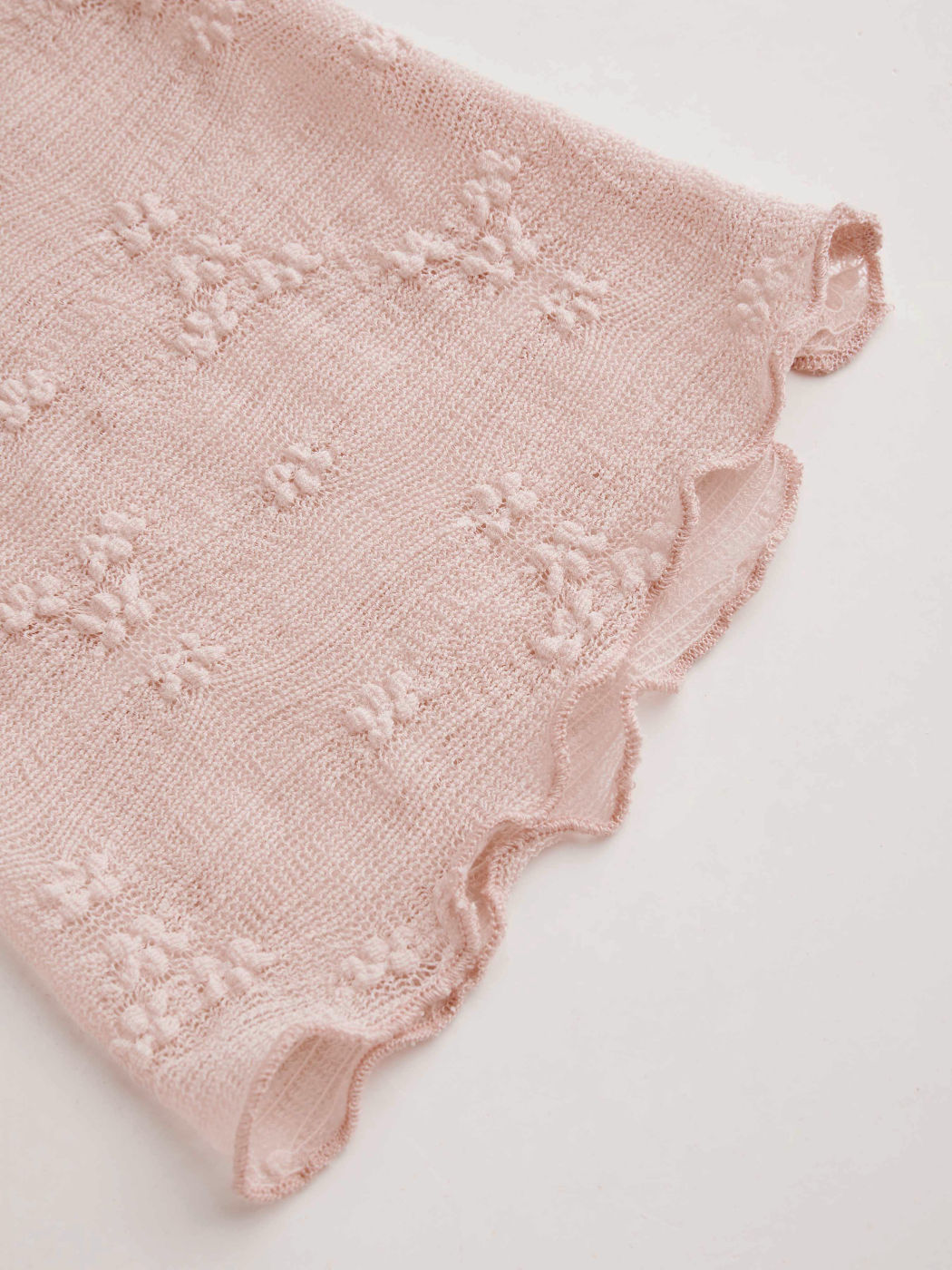 Pink Square Neck Lace Knotted Top