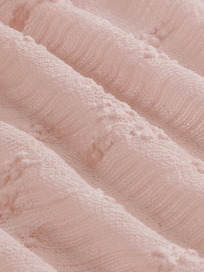 Pink Square Neck Lace Knotted Top