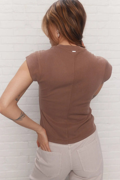 Pleated Brown T-shirt