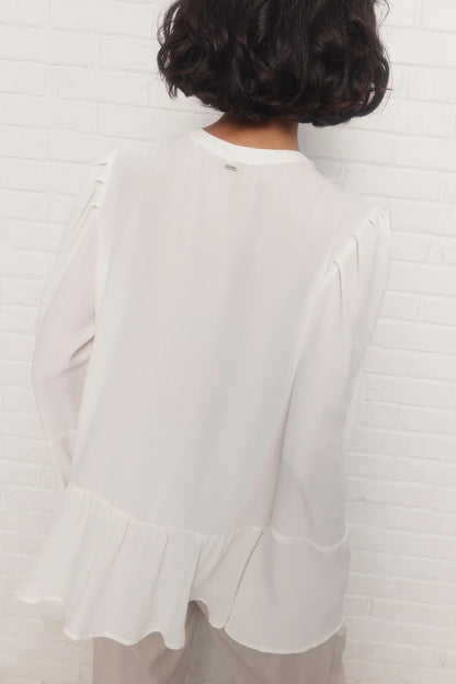 Cream Ruffled Shirt