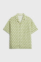 Kids' Green Print Lyocell Short Sleeves Shirt