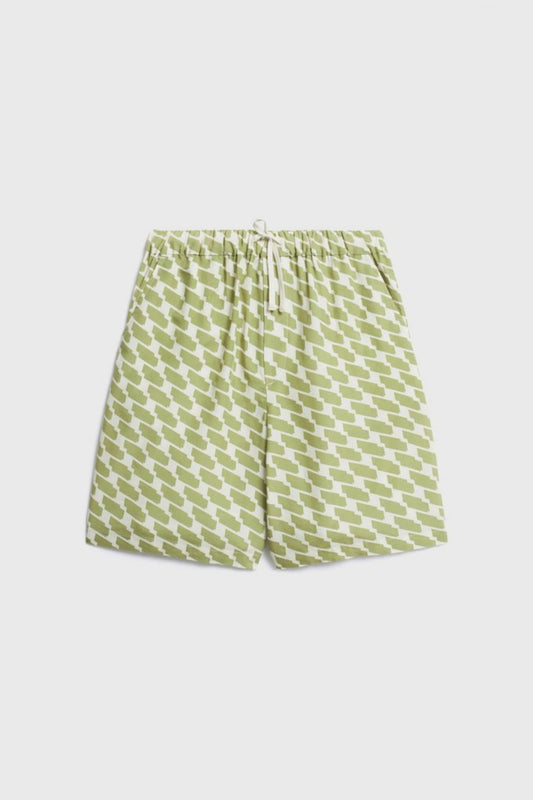 Kids' Green Print Lyocell Shorts