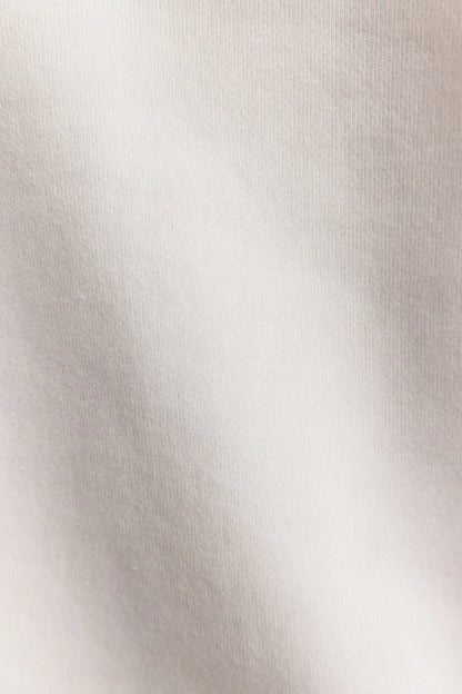 White Scooped Collar Hoodie