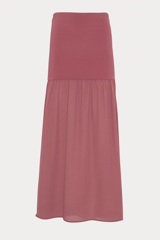 Pink Pleated Maxi Skirt