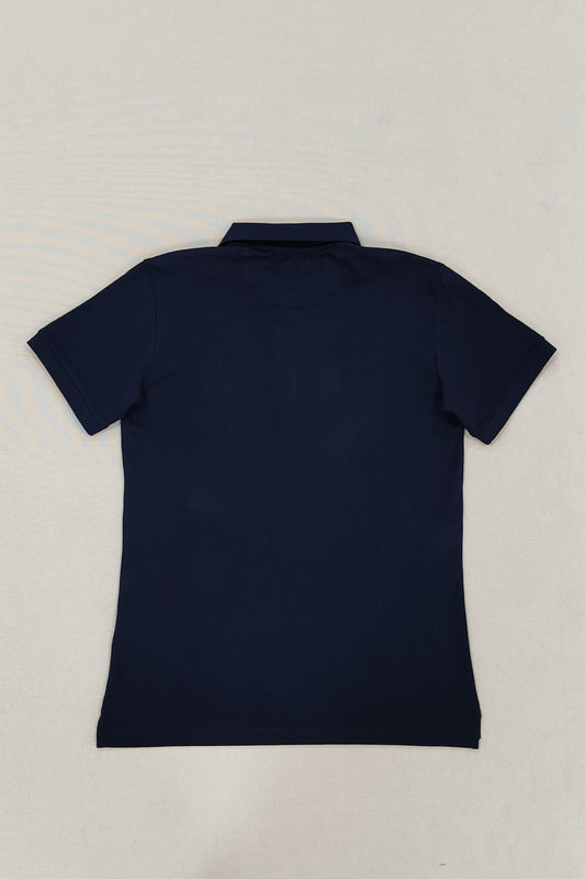 Navy Embroidery Solid Polo Shirt